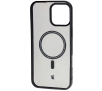 Etui Bizon MatteO z MagSafe do iPhone 16 Pro Max Półprzezroczyste z czarną ramką