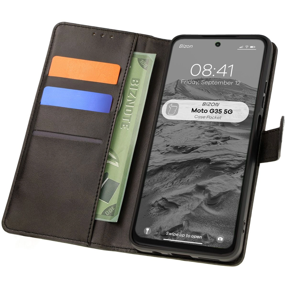 Bizon z klapką Pocket do Motorola Moto G35 5G Czarny