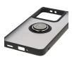 Etui Bizon z uchwytem na palec Hybrid Ring do Xiaomi 14T Pro Przydymione z czarną ramką