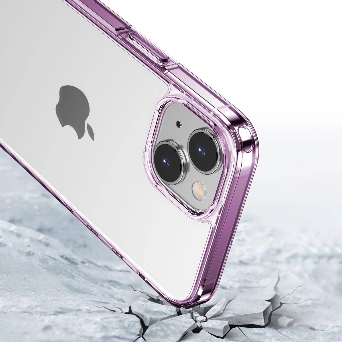 Etui Bizon Halo do iPhone 15 Przezroczysto-fioletowe