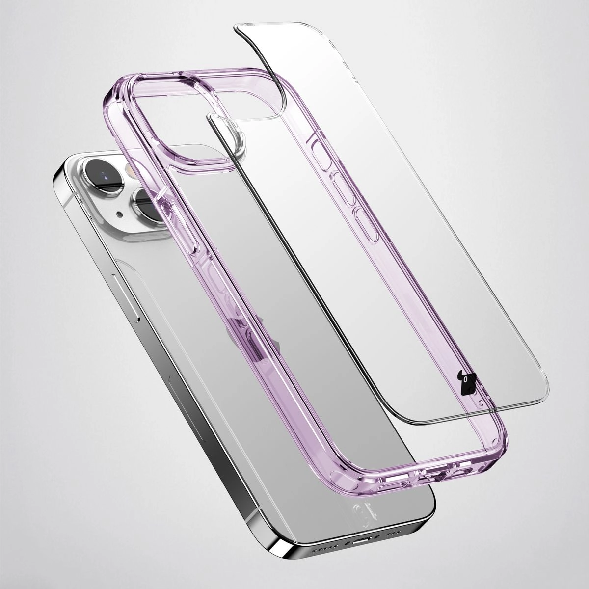 Etui Bizon Halo do iPhone 15 Przezroczysto-fioletowe
