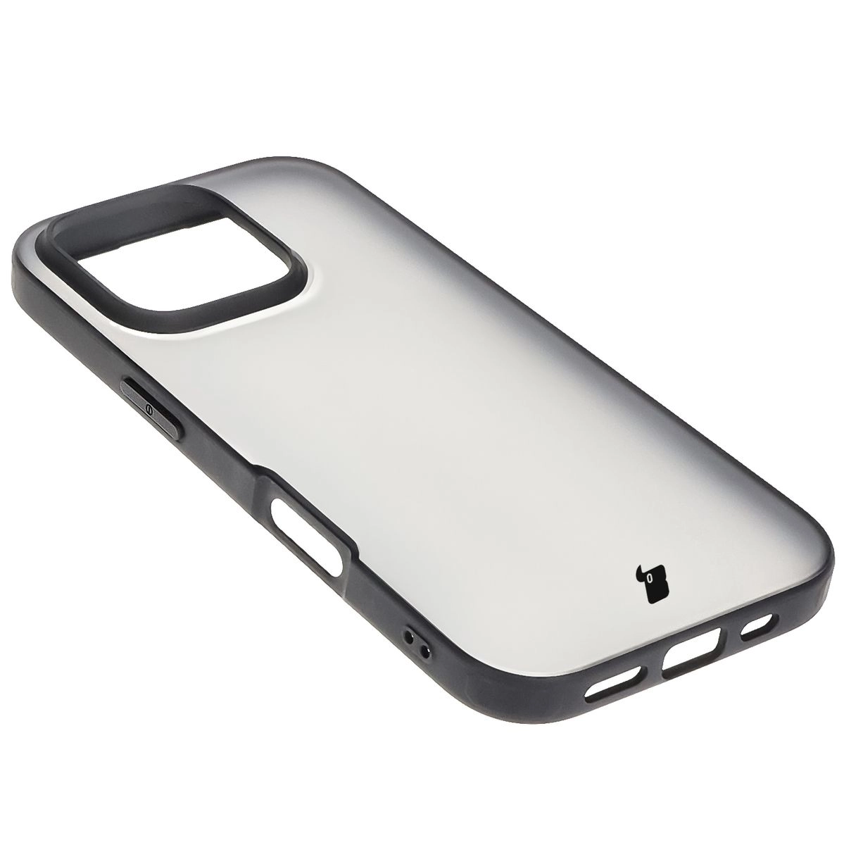 Etui Bizon Angelo do iPhone 16 Pro Przydymione z czarną ramką