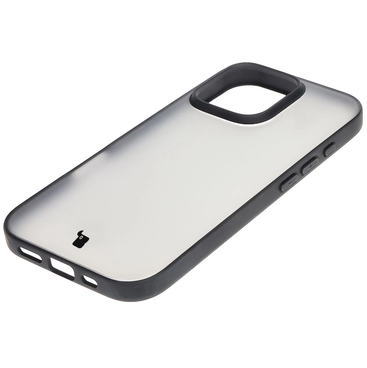 Etui Bizon Angelo do iPhone 16 Pro Przydymione z czarną ramką