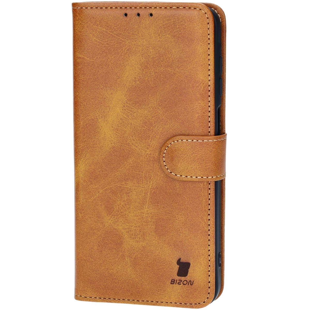 Etui Bizon z klapką Pocket do Galaxy A16 4G/5G Brązowy