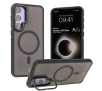 Etui Bizon Eclipse z MagSafe i podstawką do Galaxy S24 Plus Przydymione z czarną ramką