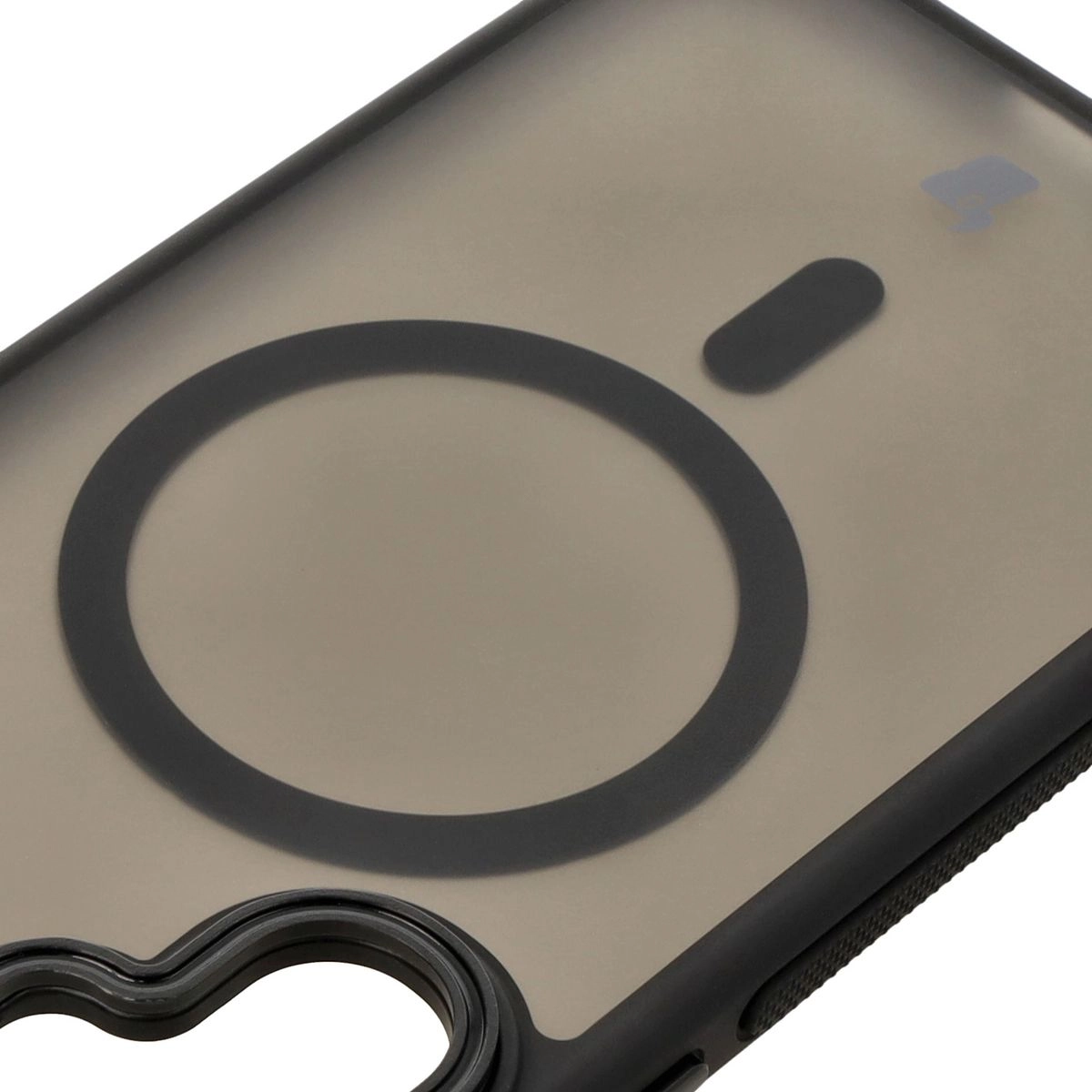 Etui Bizon Eclipse z MagSafe i podstawką do Galaxy S24 Plus Przydymione z czarną ramką