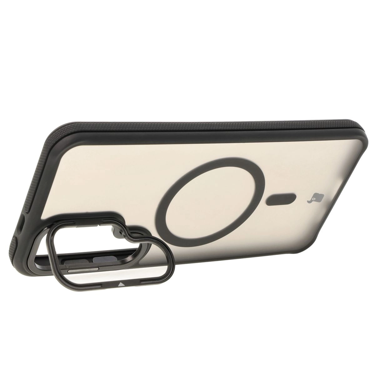 Etui Bizon Eclipse z MagSafe i podstawką do Galaxy S24 Plus Przydymione z czarną ramką