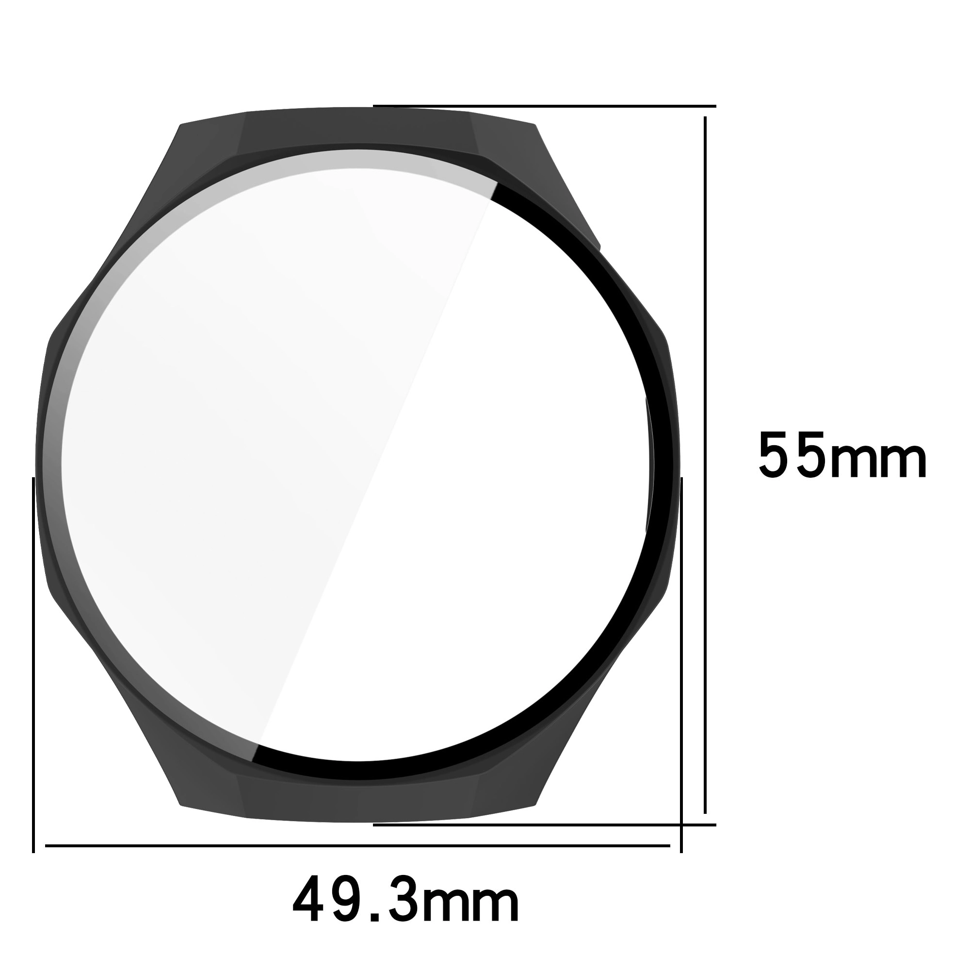 Nakładka na tarczę Bizon ze szkłem do Huawei Watch GT5 Pro 46mm Matowy czarny