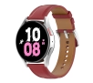 Pasek Bizon skórzany Casual 20mm do Galaxy Watch FE/7/6/6 Classic/5/5Pro/4/4 Classic Czerwony