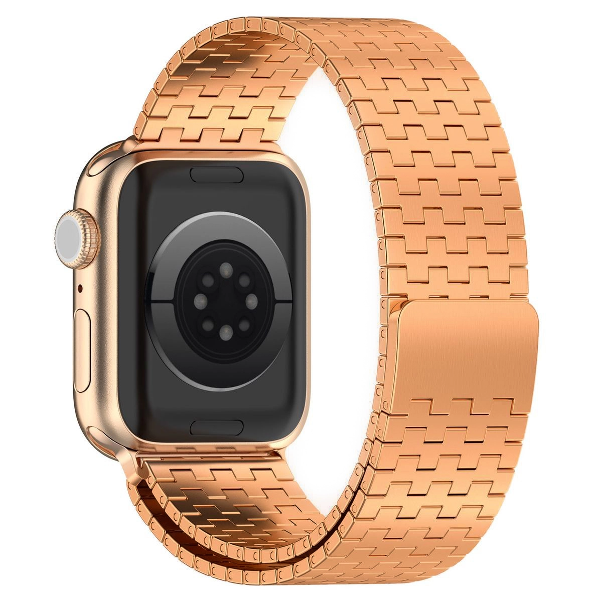 Bransoleta Bizon ze stali nierdzewnej Titanium do Apple Watch 44/45/46/49mm Różowo-złoty