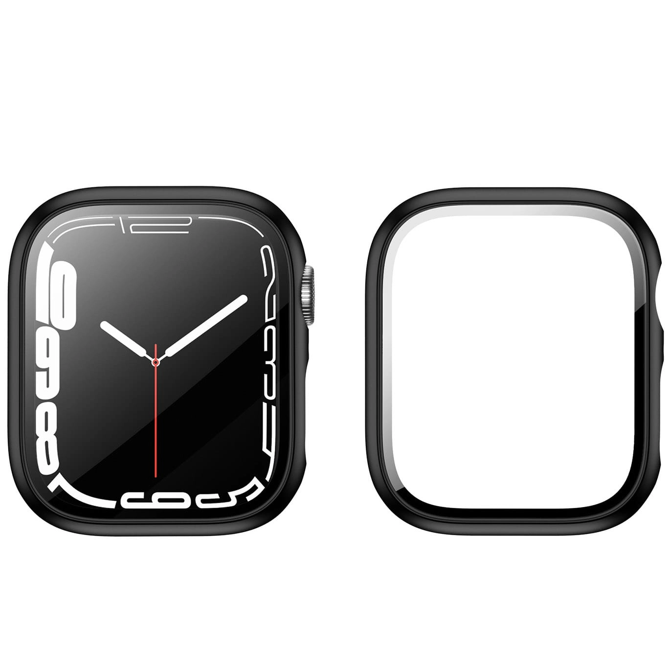 Nakładka na tarczę Bizon ze szkłem do Apple Watch 9/8/7 45mm Czarny