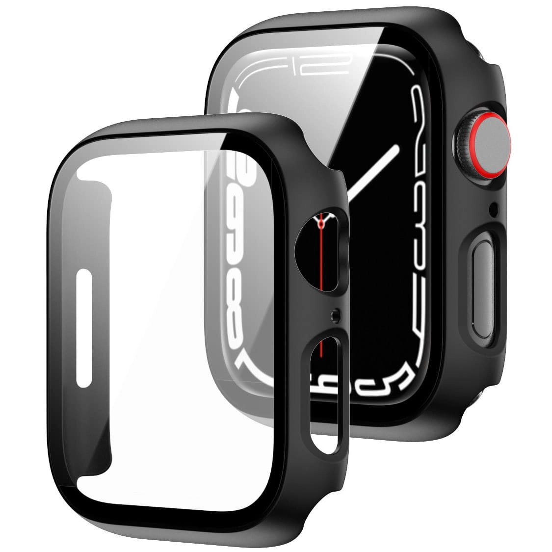 Nakładka na tarczę Bizon ze szkłem do Apple Watch 9/8/7 45mm Czarny