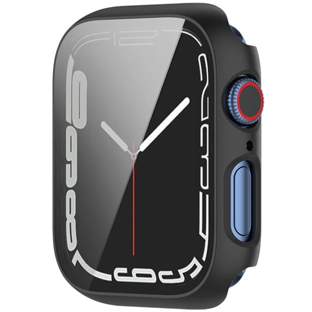 Nakładka na tarczę Bizon ze szkłem do Apple Watch 9/8/7 45mm Czarny