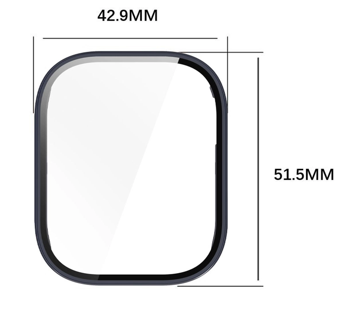 Nakładka na tarczę Bizon ze szkłem do Xiaomi Redmi Watch 5 Active Niebieski