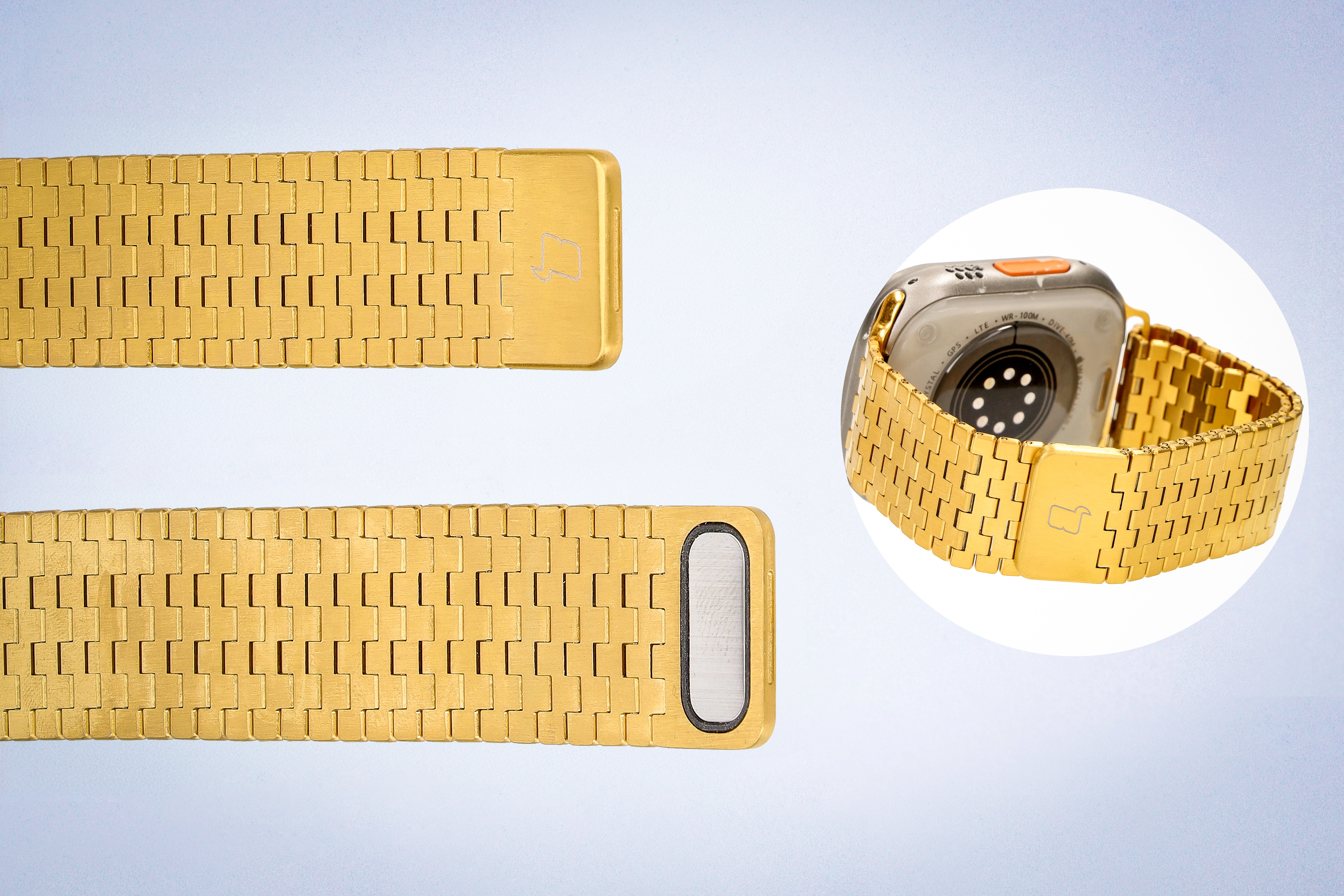 Bransoleta Bizon ze stali nierdzewnej Titanium do Apple Watch 44/45/46/49mm Złoty