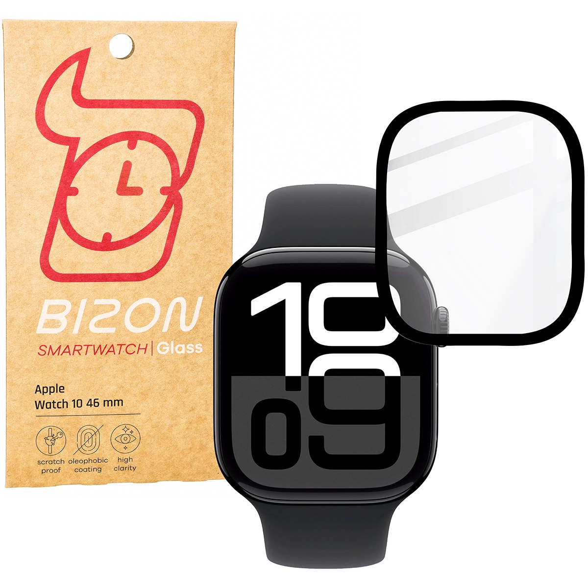 Szkło hybrydowe Bizon Edge Hybrid do Apple Watch 10 46mm