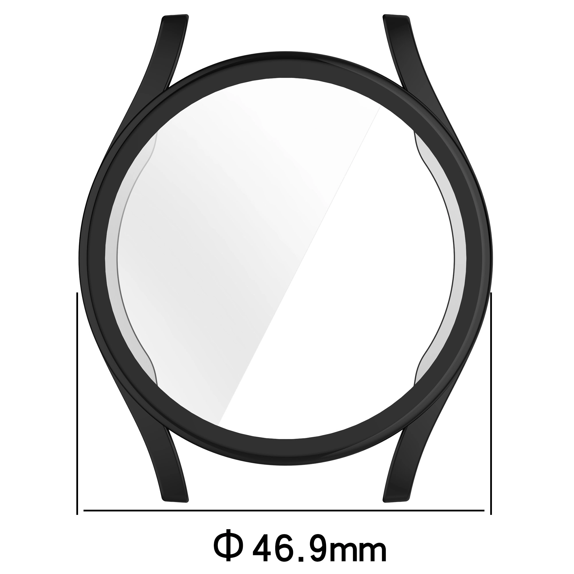 Nakładka na tarczę Bizon Felipe do Galaxy Watch 7 44mm Czarny