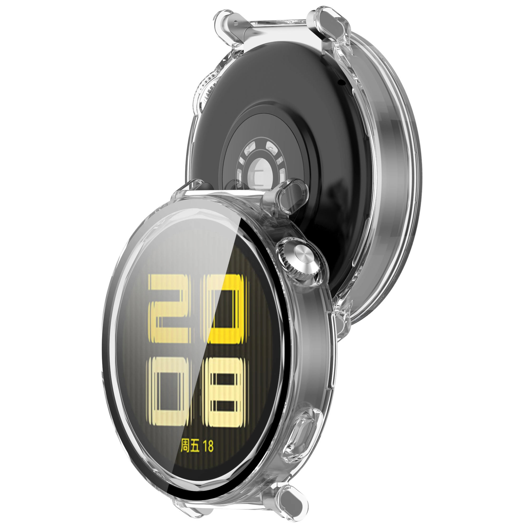 Nakładka na tarczę Bizon ze szkłem do Huawei Watch GT 5 41mm Przezroczysty