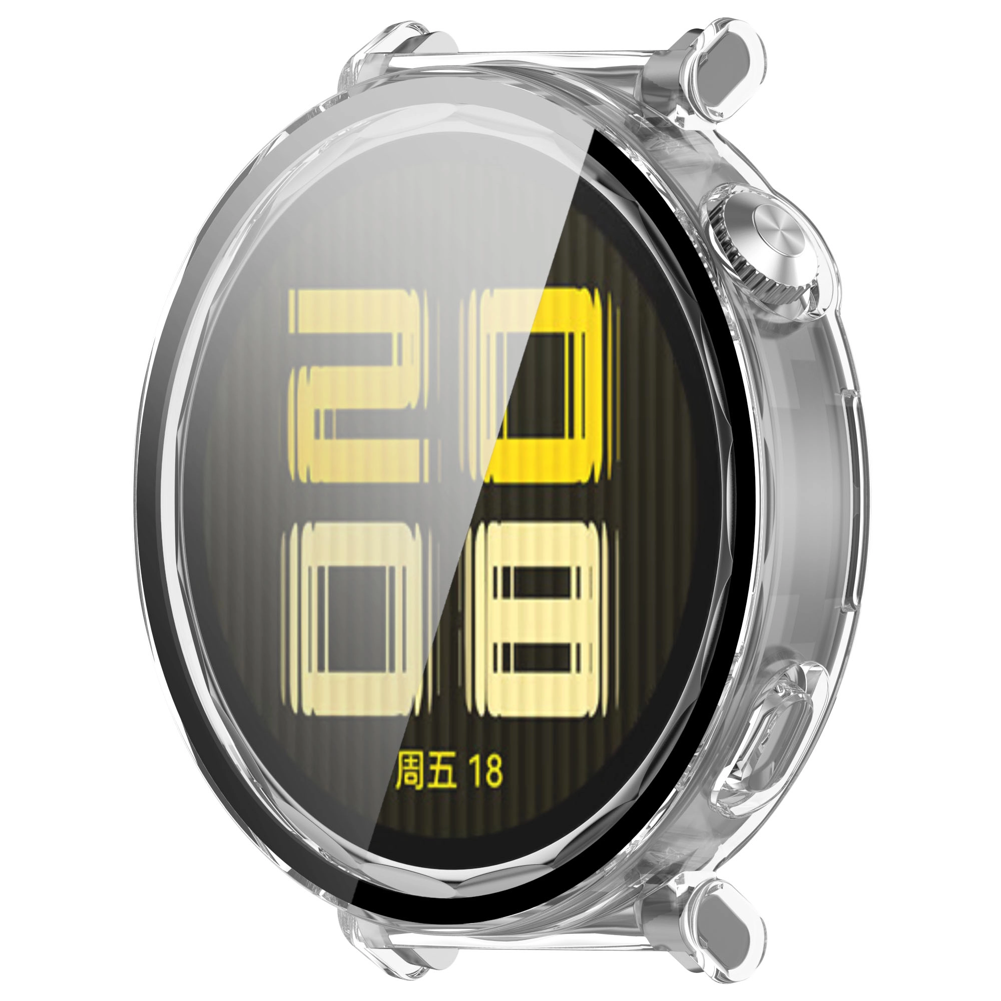 Nakładka na tarczę Bizon ze szkłem do Huawei Watch GT 5 41mm Przezroczysty