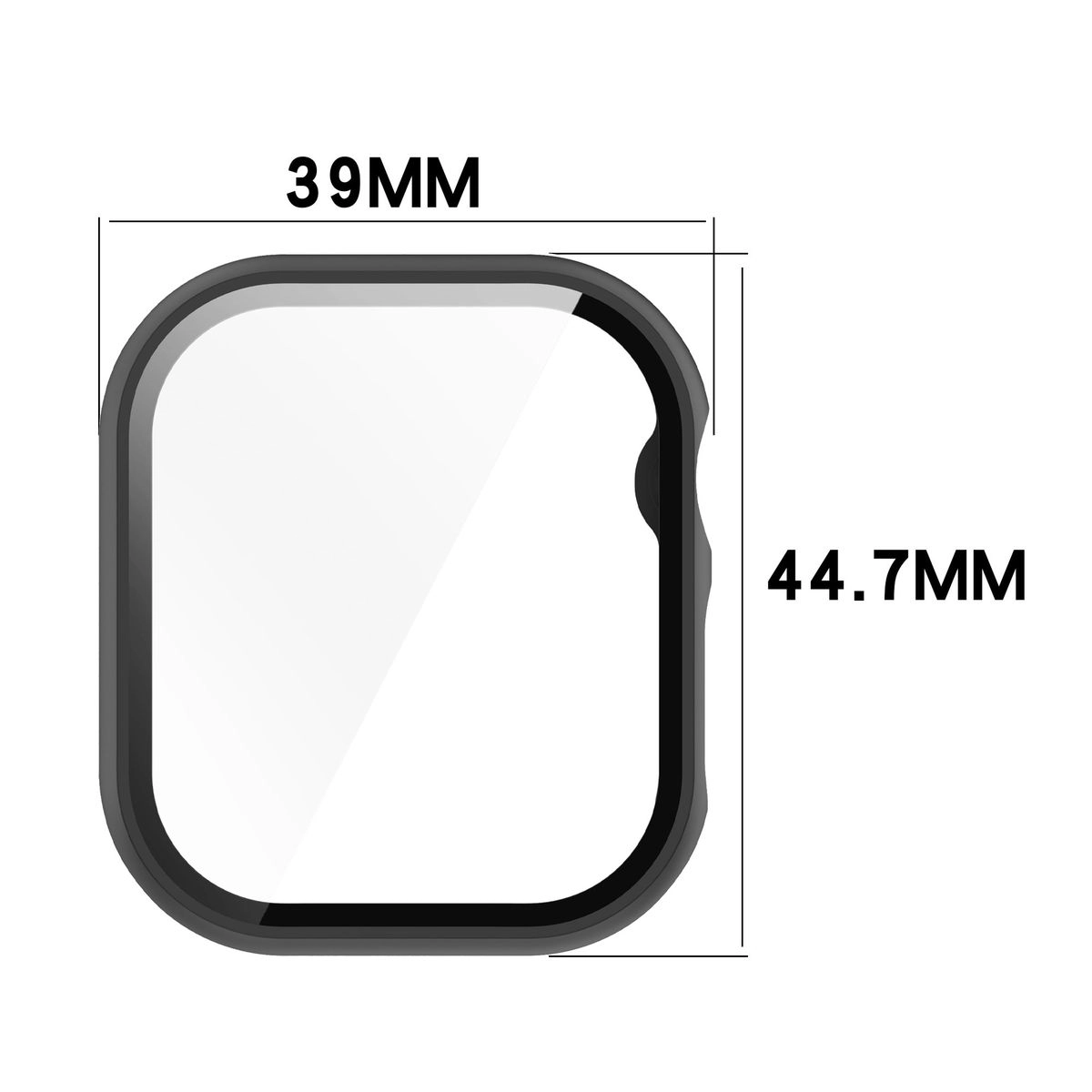Nakładka na tarczę Bizon ze szkłem do Apple Watch 10 42mm Czarny