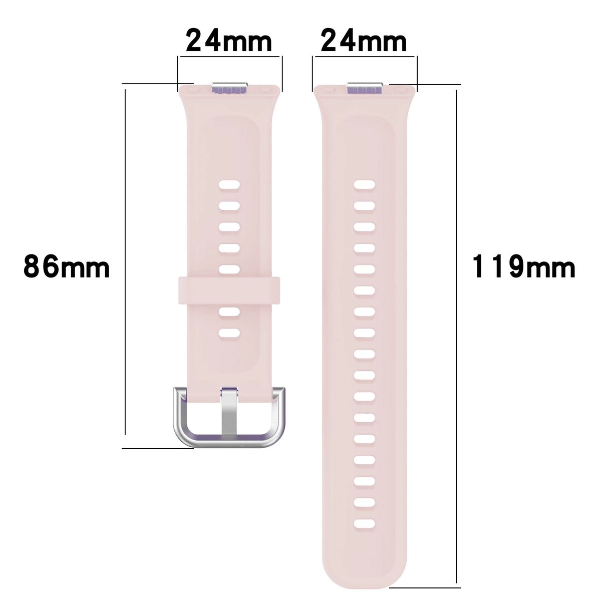Pasek Bizon Strap Watch Silicone Pro SR do Huawei Watch Fit 3 Jasno-różowy