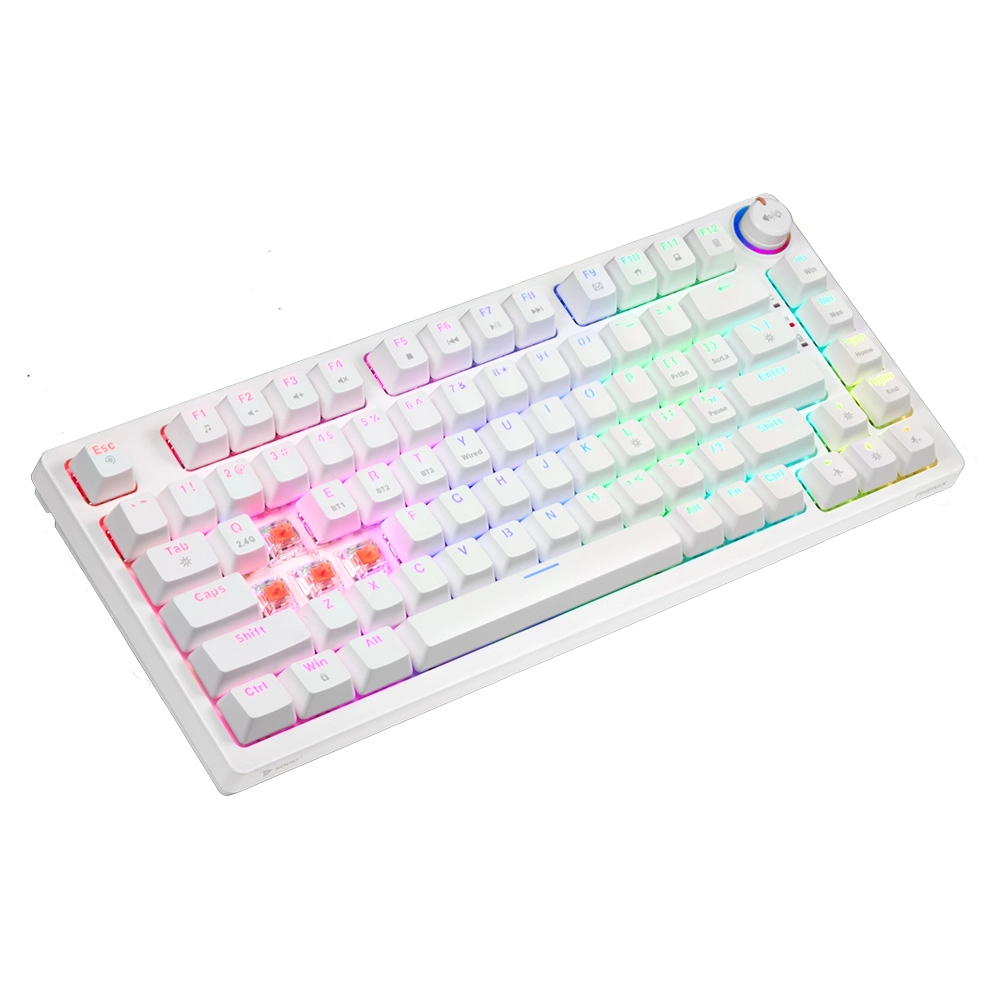 Klawiatura mechaniczna Savio Phenix White Gateron Red Pro ABS Biały