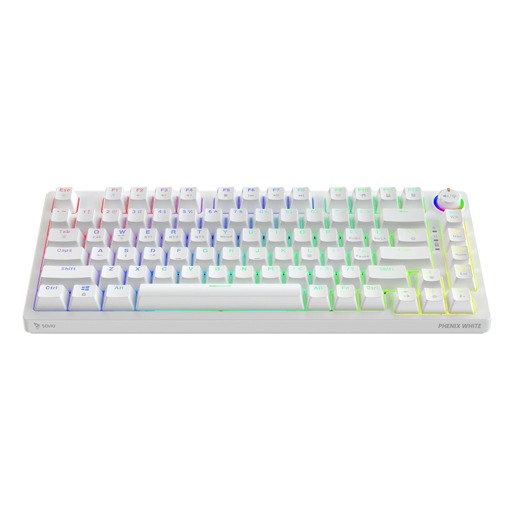 Klawiatura mechaniczna Savio Phenix White Gateron Red Pro ABS Biały