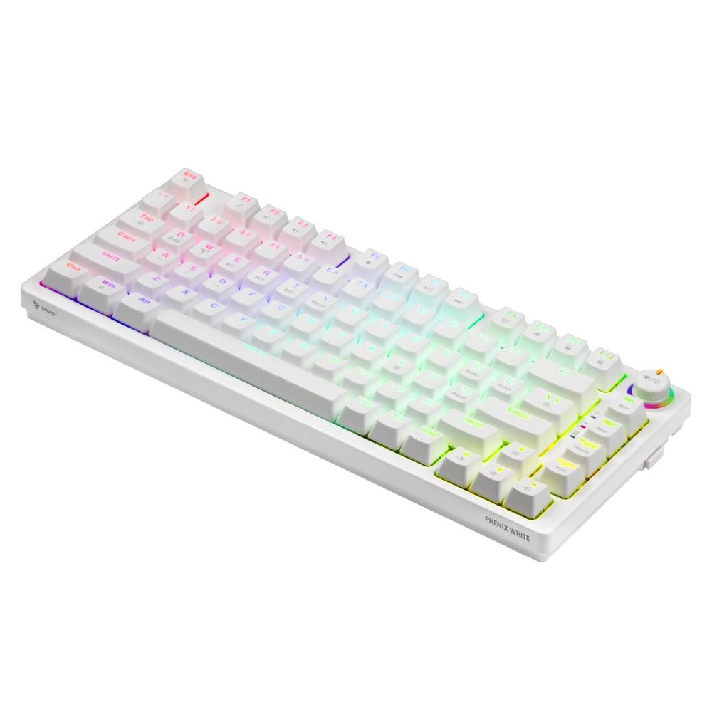 Klawiatura mechaniczna Savio Phenix White Gateron Red Pro ABS Biały