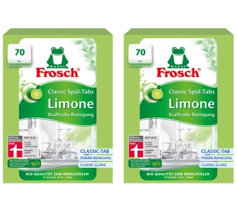 Tabletki do zmywarki Frosch Classic limonkowe zestaw 2 x 70szt.