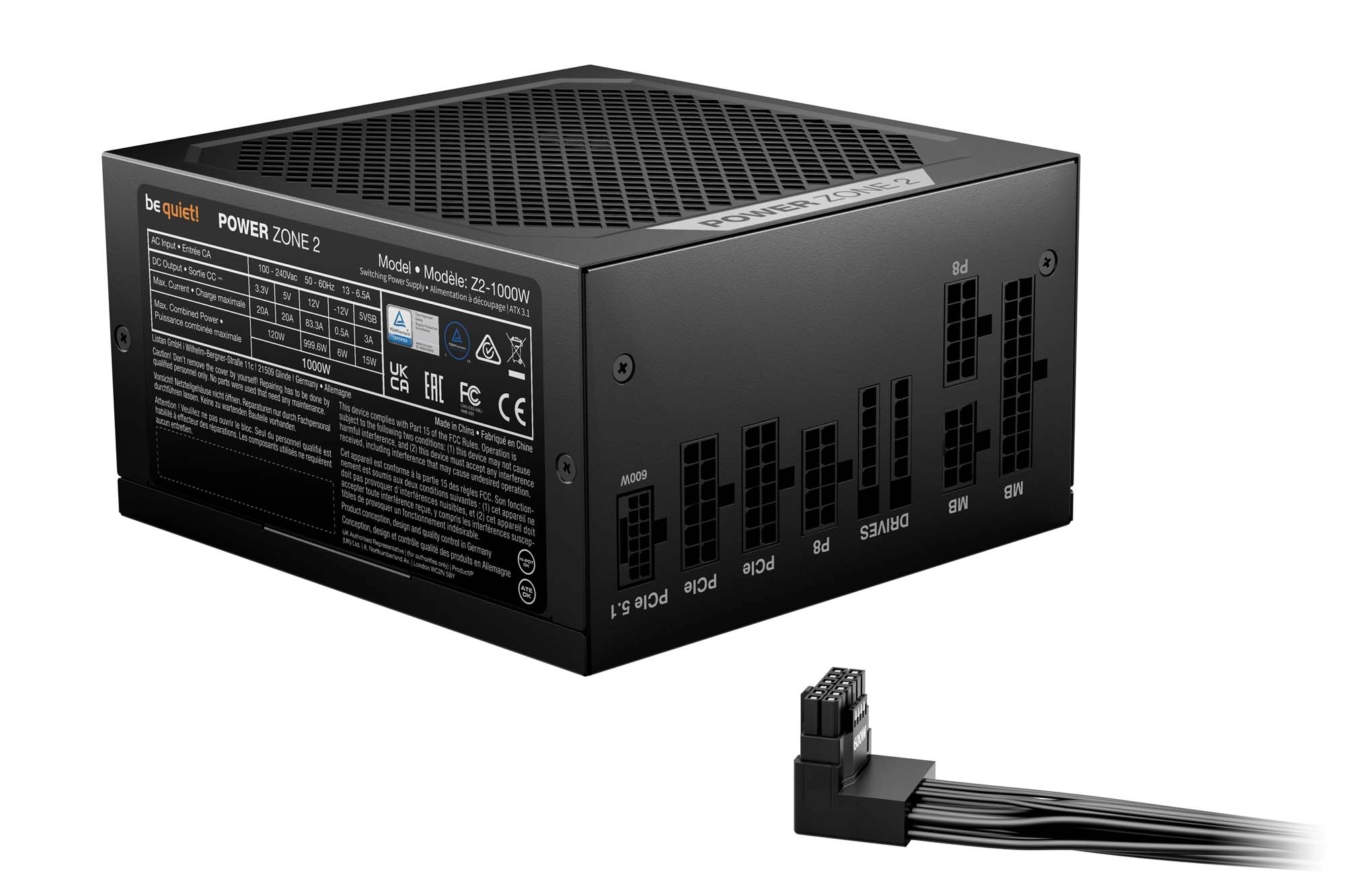 Zasilacz be quiet! Power Zone 2 1000W 80+ Platinum Czarny