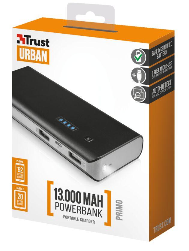 Powerbank Trust Primo 13000mAh (czarny)