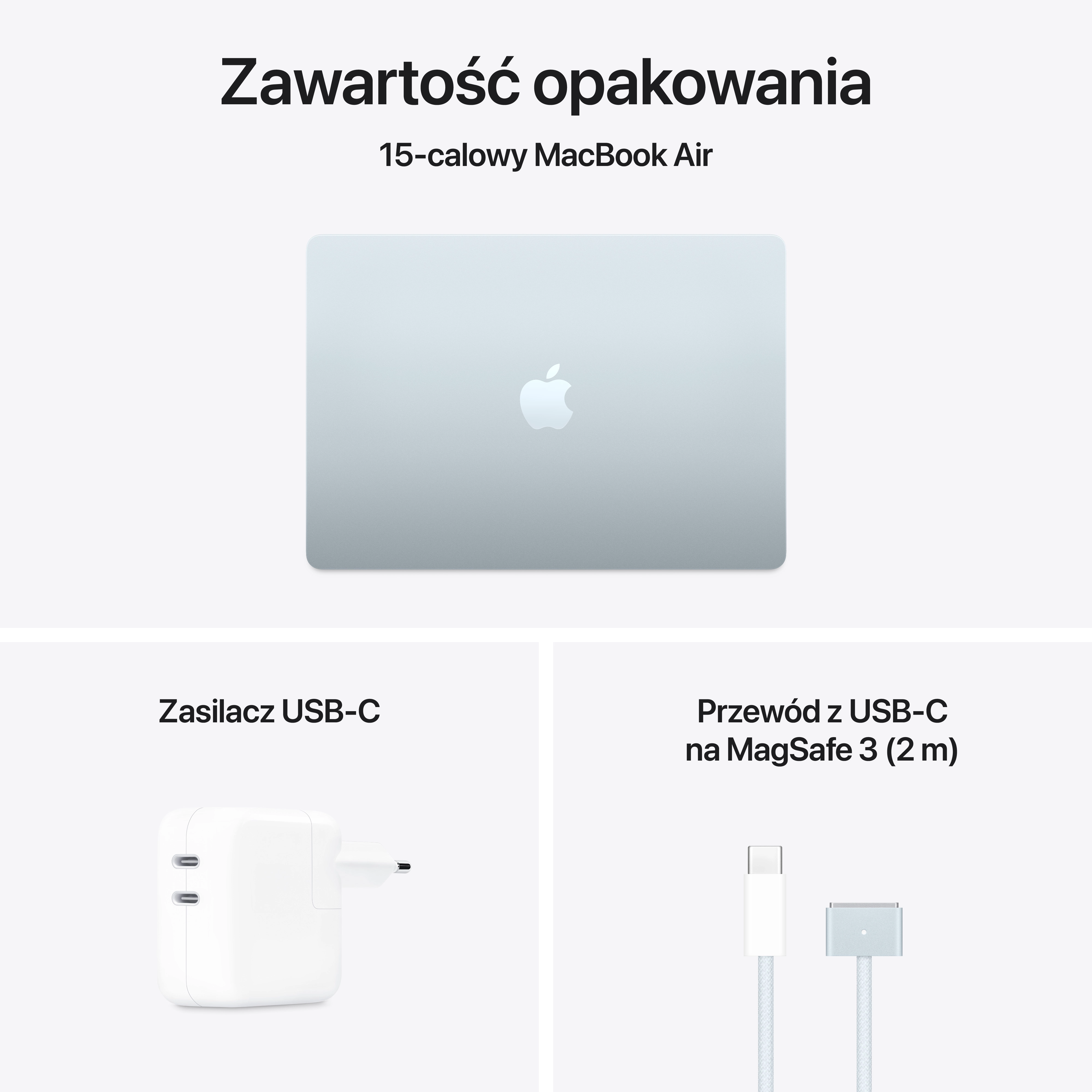 Apple MacBook Air 2025 15,3" M4 24GB RAM 512GB Dysk macOS Błękitny