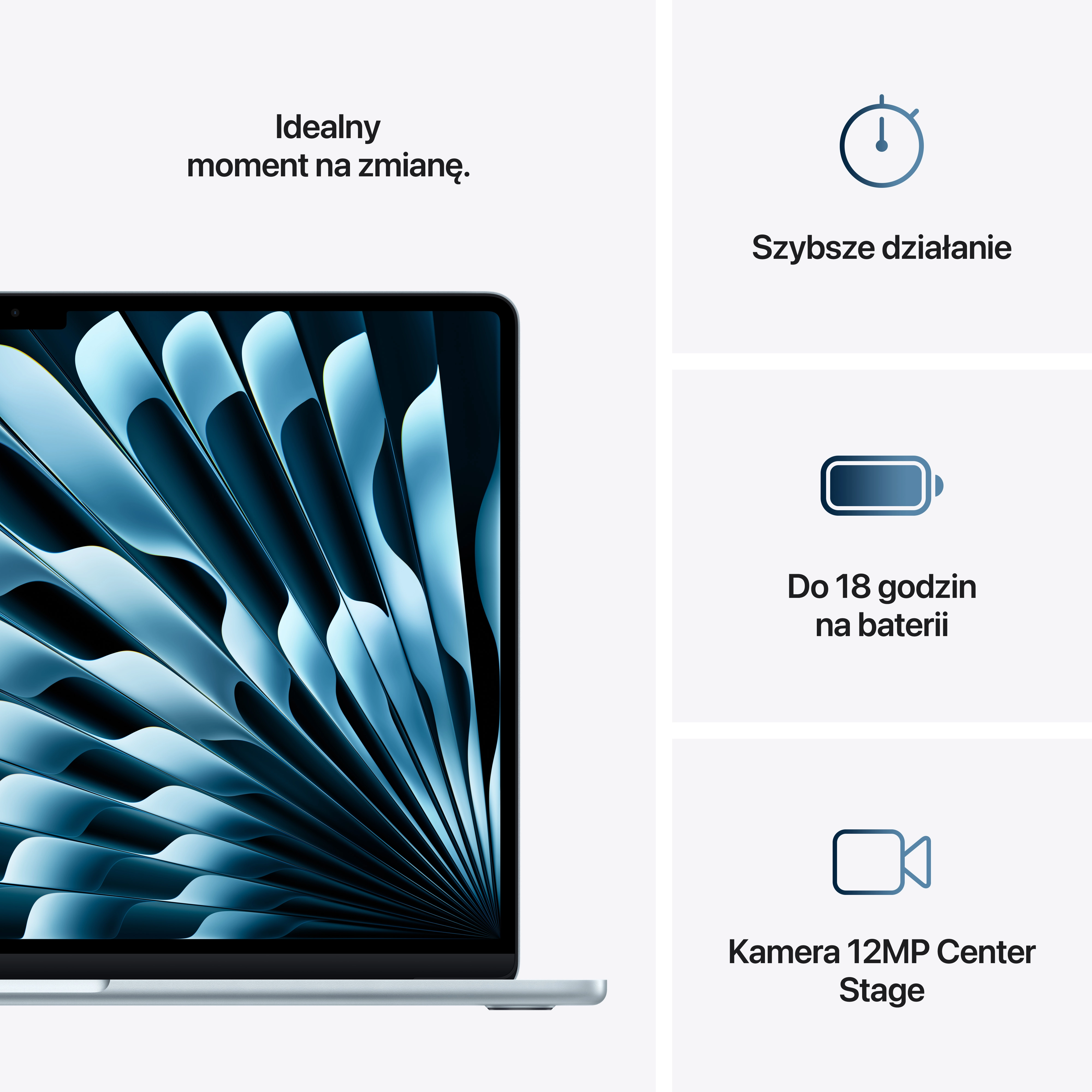 Apple MacBook Air 2025 15,3" M4 24GB RAM 512GB Dysk macOS Błękitny