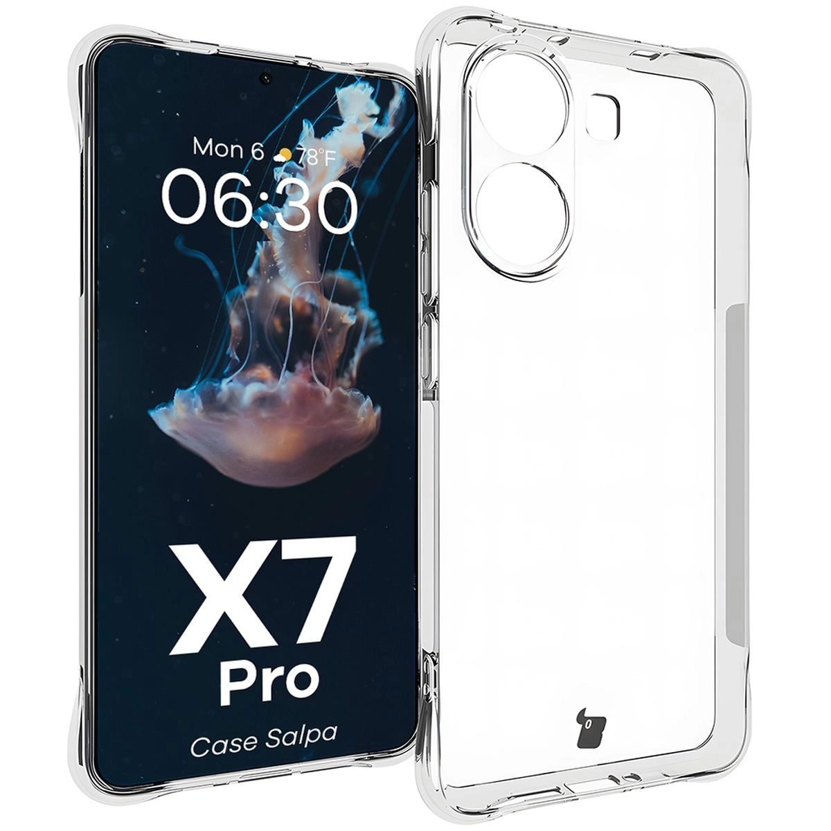 Etui Bizon Elastyczne Salpa do Poco X7 Pro Przezroczysty