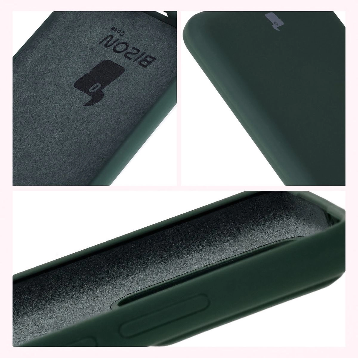 Etui Bizon Silikonowe Soft do Xiaomi 14T Pro Ciemnozielony