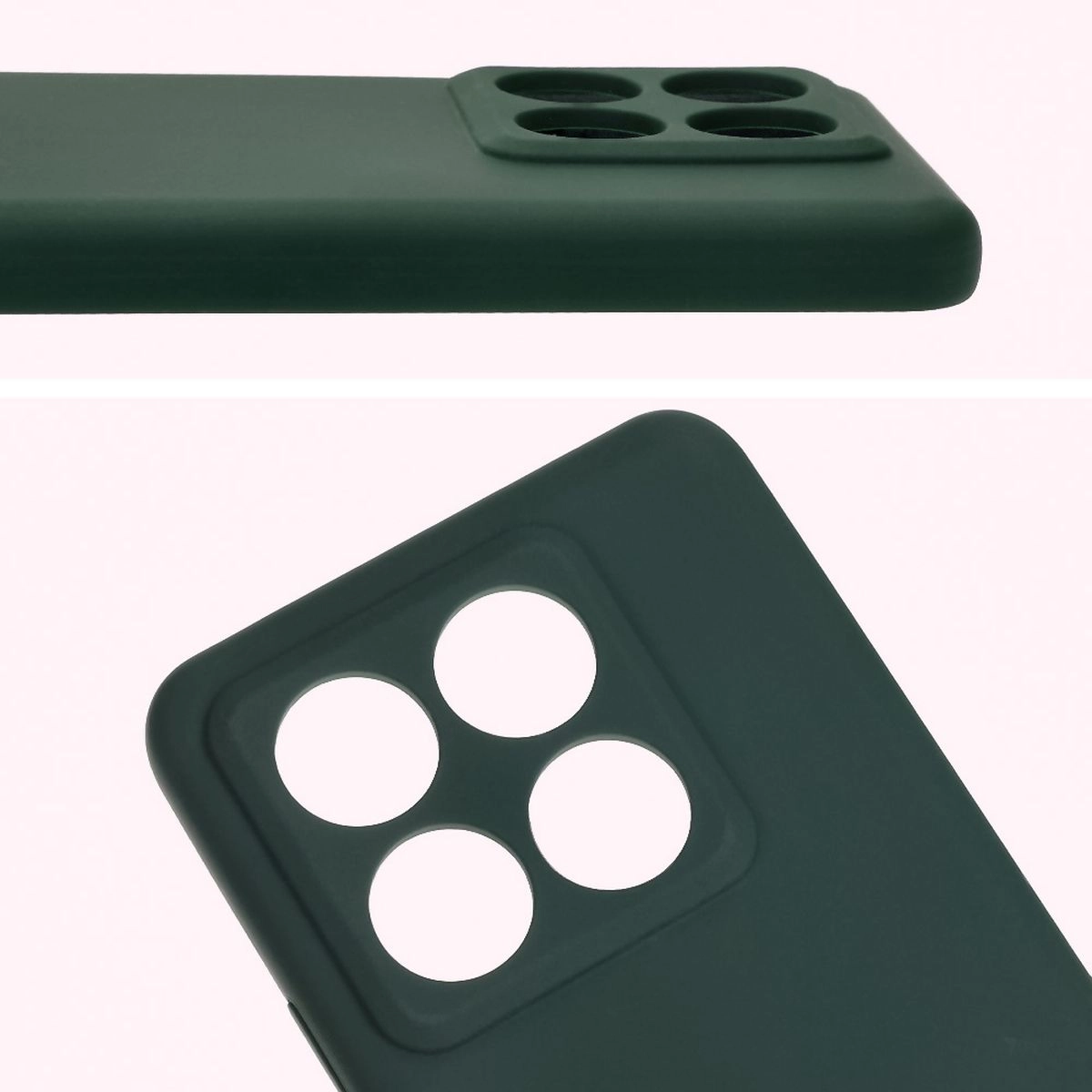 Etui Bizon Silikonowe Soft do Xiaomi 14T Pro Ciemnozielony