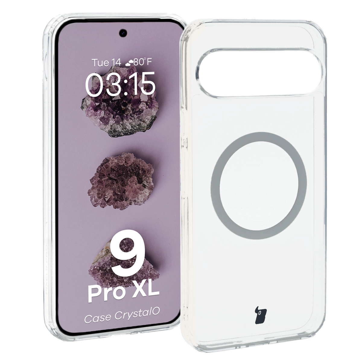 Etui Bizon CrystalO z MagSafe do Google Pixel 9 Pro XL Przezroczyste
