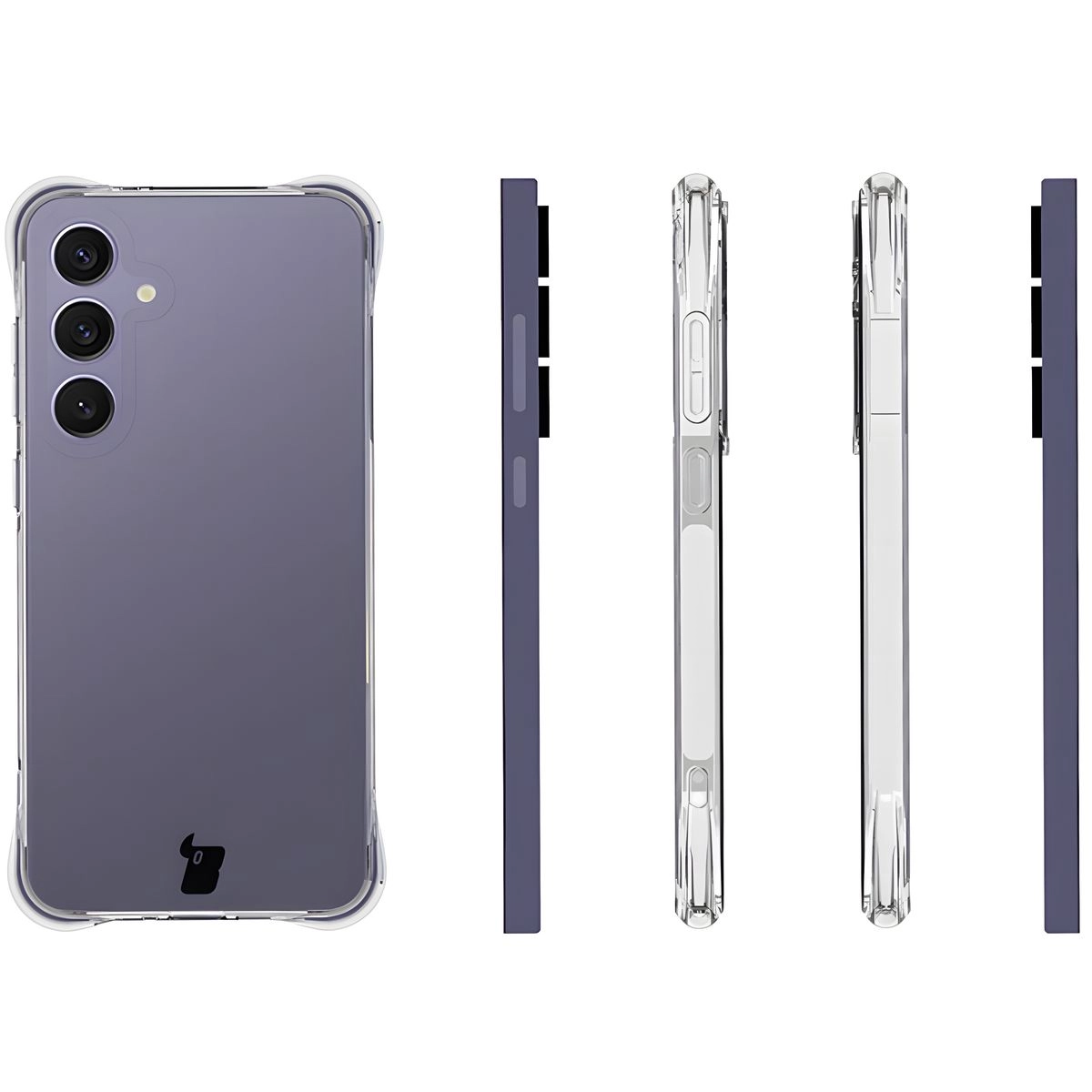 Etui Bizon Elastyczne Salpa do Galaxy S24 FE Przezroczysty