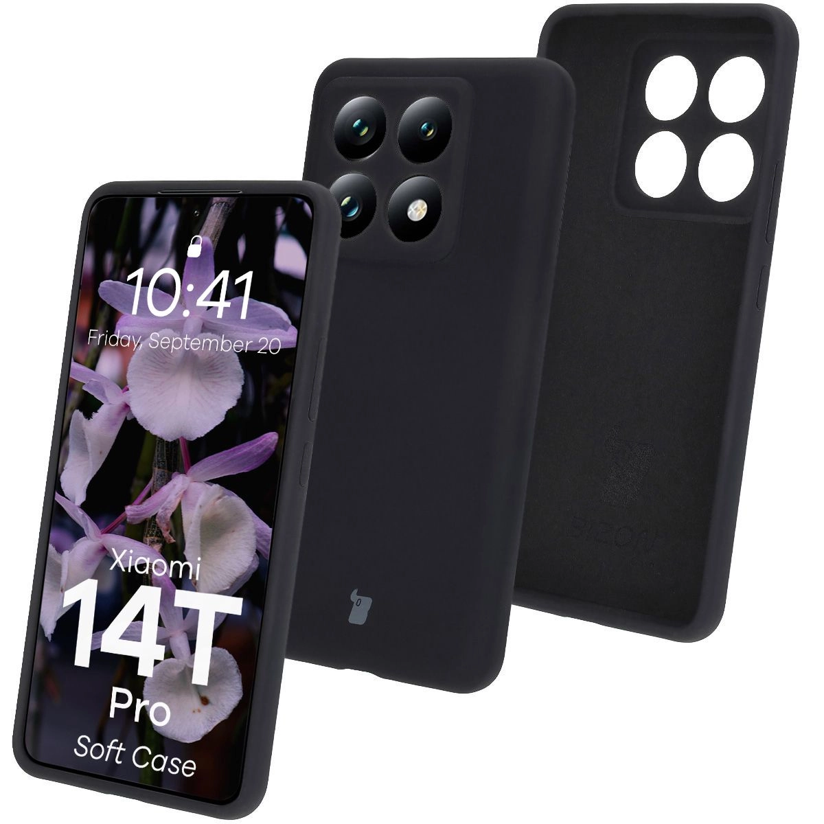 Etui Bizon Silikonowe Soft do Xiaomi 14T Pro Czarny