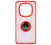 Etui Bizon z uchwytem na palec Hybrid Ring do Xiaomi Redmi Note 14 Pro 5G / Poco X7 Przydymione z czerwoną ramką