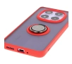 Etui Bizon z uchwytem na palec Hybrid Ring do Xiaomi Redmi Note 14 Pro 5G / Poco X7 Przydymione z czerwoną ramką