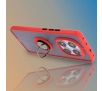 Etui Bizon z uchwytem na palec Hybrid Ring do Xiaomi Redmi Note 14 Pro 5G / Poco X7 Przydymione z czerwoną ramką