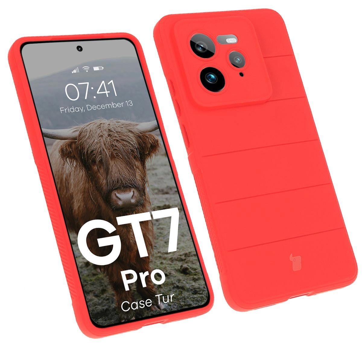 Etui Bizon Tur do Realme GT 7 Pro Czerwony