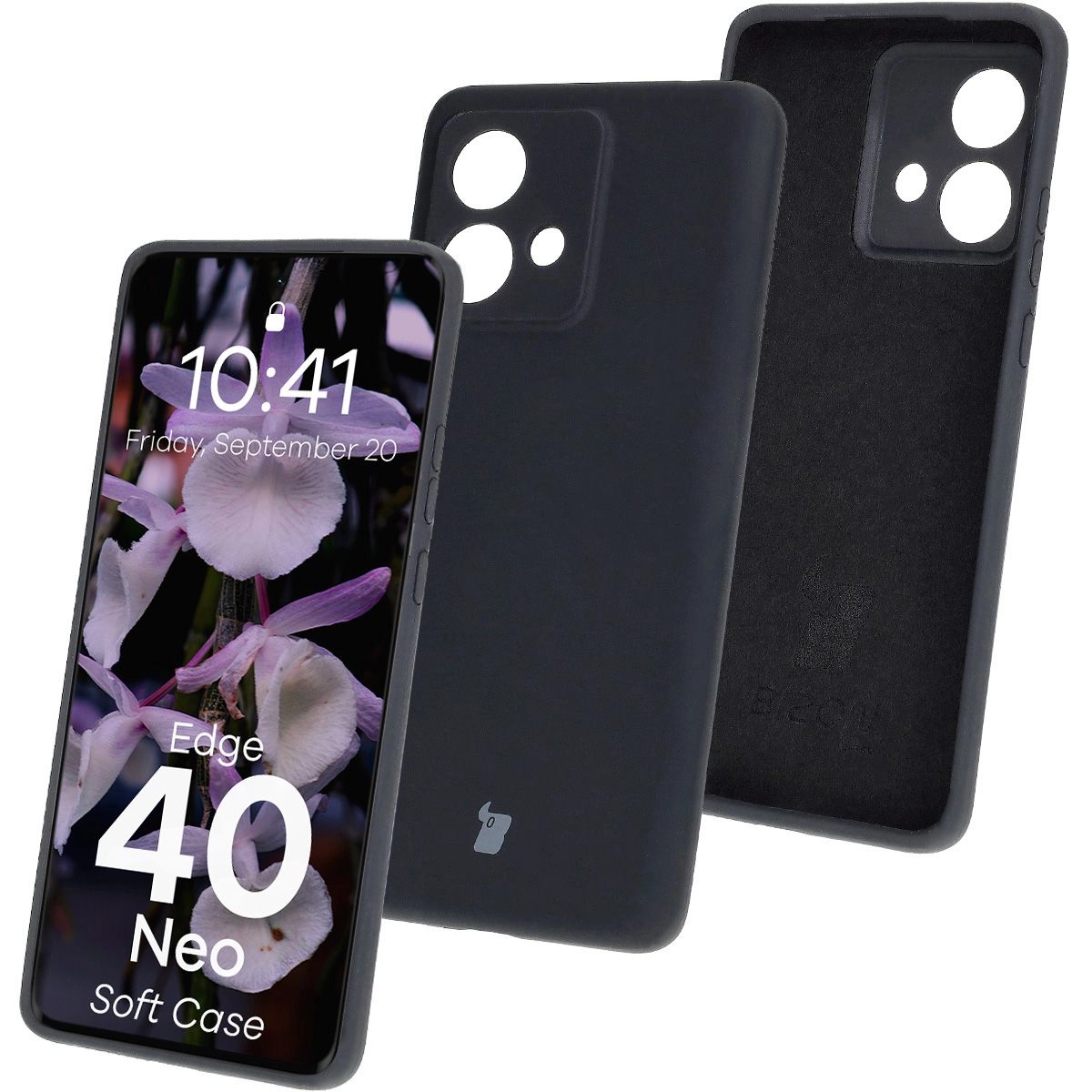 Etui Bizon Silikonowe Soft do Motorola Edge 40 Neo Czarny