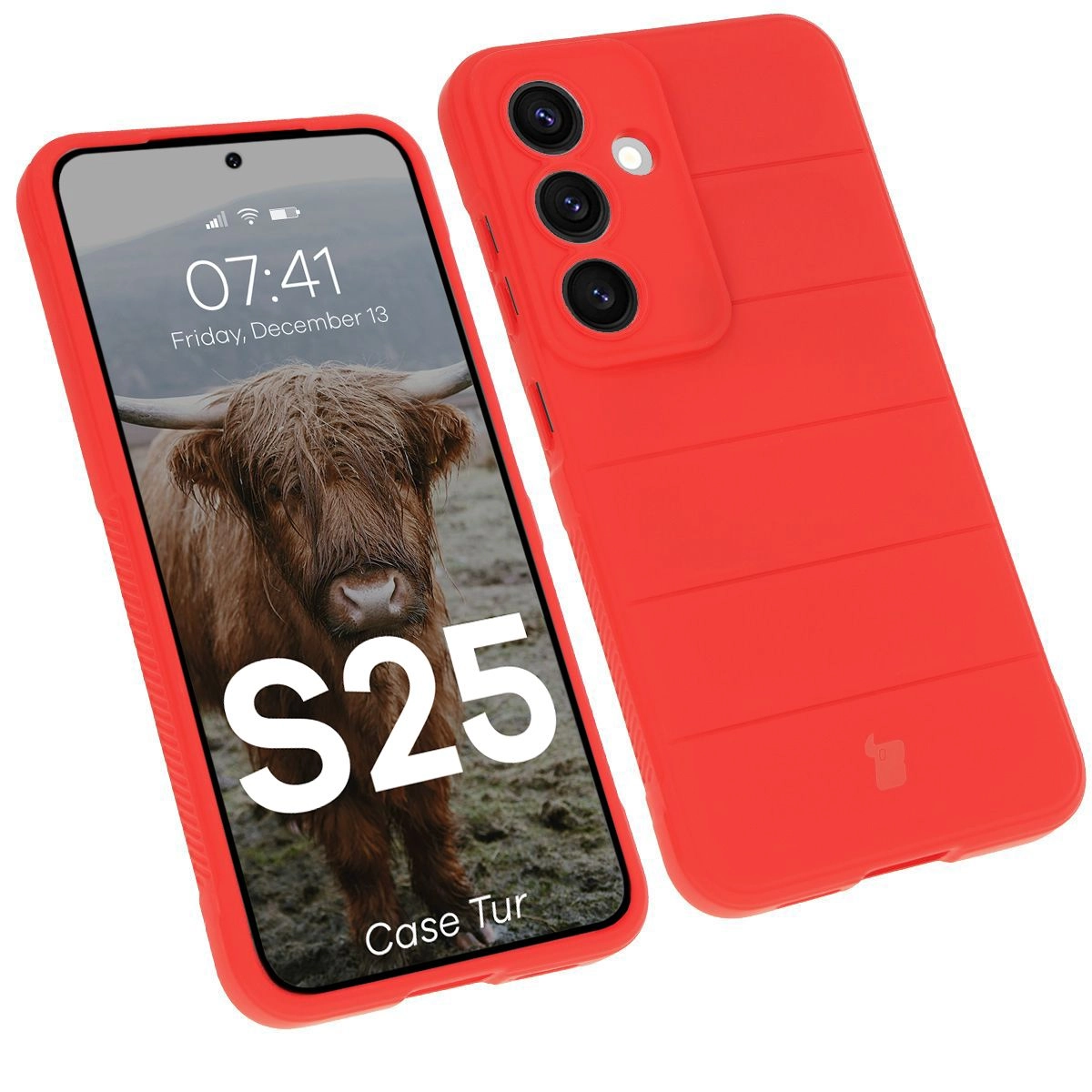 Etui Bizon Tur do Galaxy S25 Czerwony