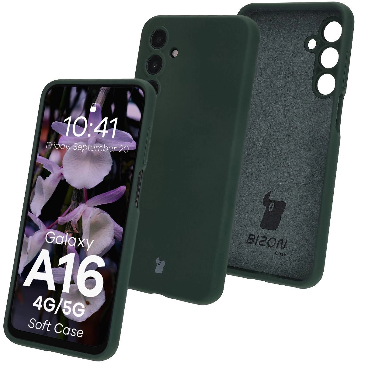 Etui Bizon Silikonowe Soft do Galaxy A16 4G/5G Ciemnozielony