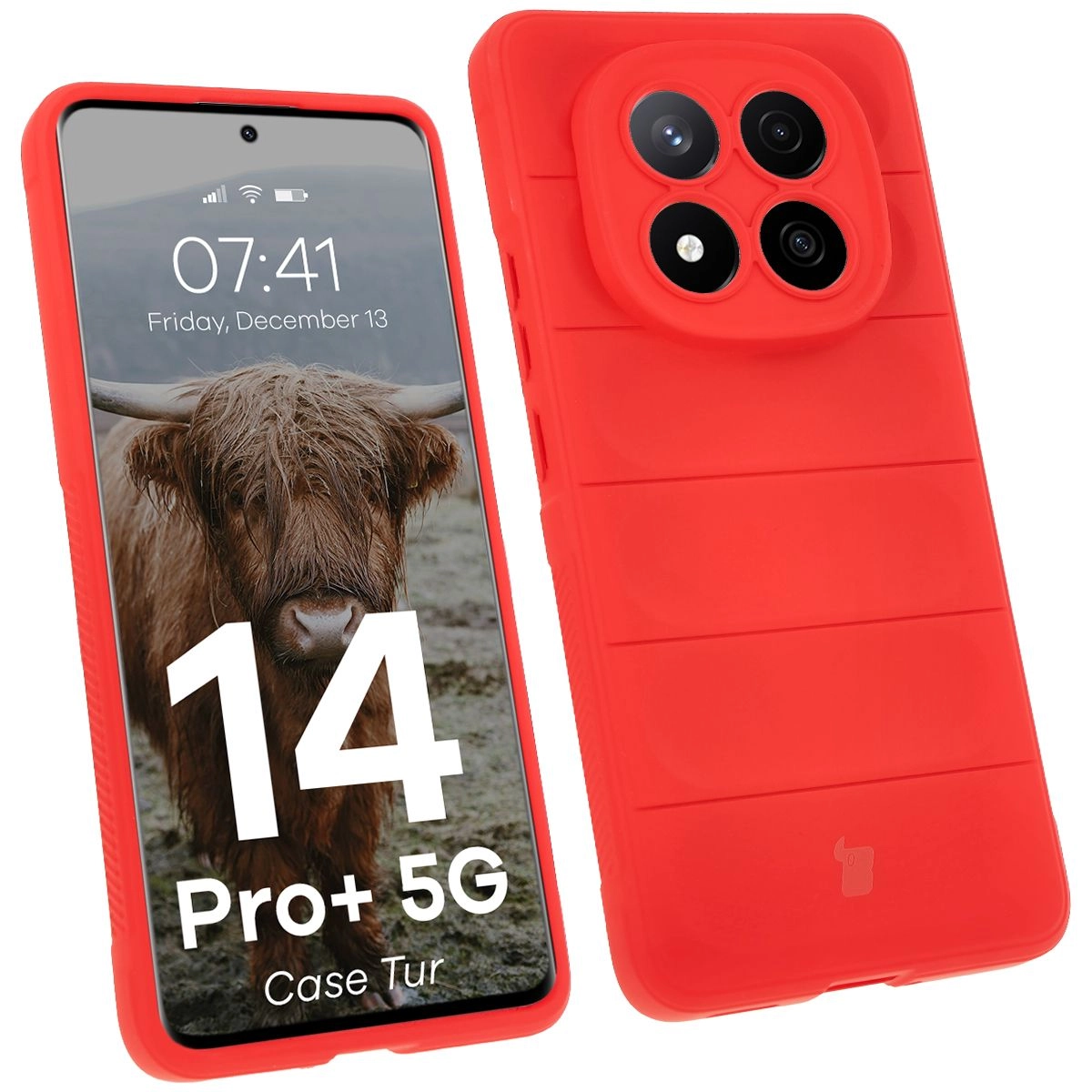 Etui Bizon Tur do Xiaomi Redmi Note 14 Pro Plus 5G Czerwony
