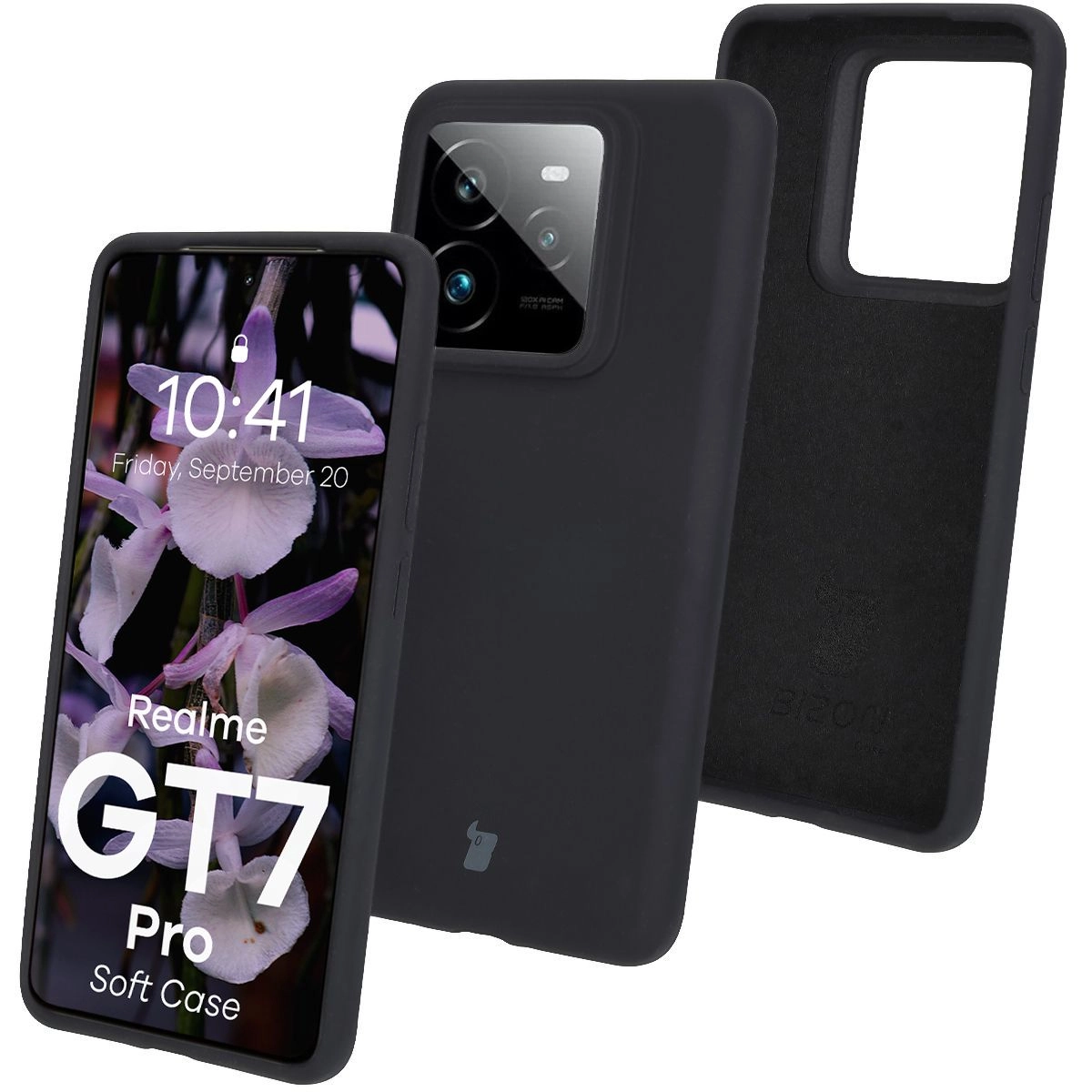 Etui Bizon Silikonowe Soft do Realme GT 7 Pro Czarny