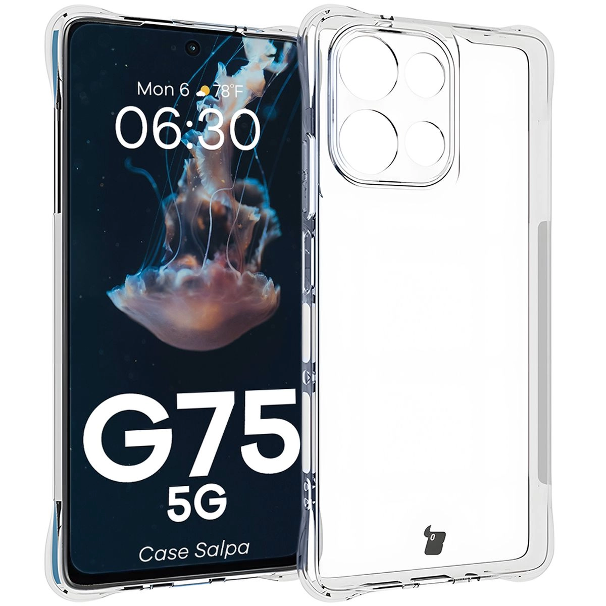 Etui Bizon Elastyczne Salpa do Motorola Moto G75 5G Przezroczysty