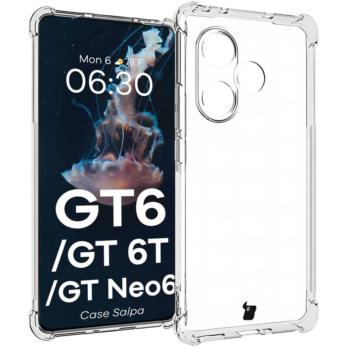 Etui Bizon Elastyczne Salpa do Realme GT 6 / GT 6T / GT Neo 6 / GT Neo 6 SE Przezroczysty